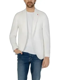 Weißer Herrenblazer, stilvoll geschnitten