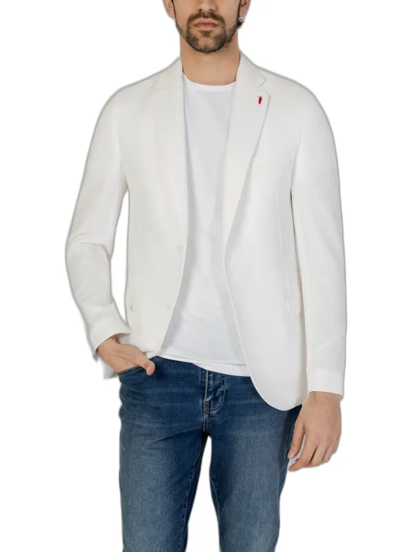 Weißer Herrenblazer, stilvoll geschnitten