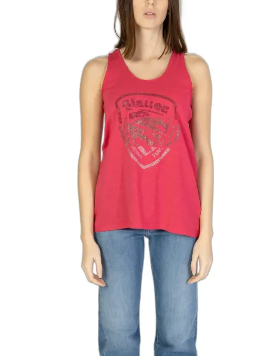 Rotes Blauer Logo Tanktop Damen