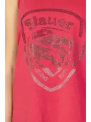 Pink Blauer Logo-Top für Frauen