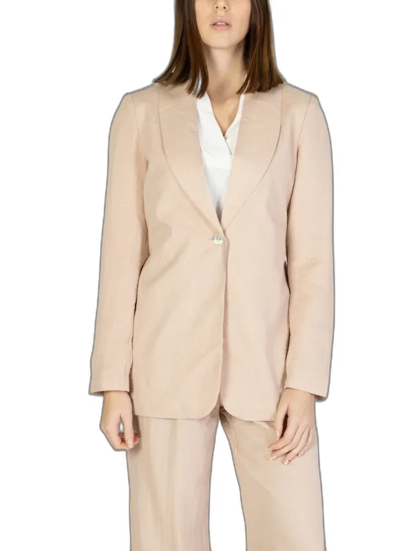 Beiges Wollblazer und Stoffhose