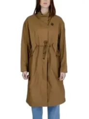 Langer beiger Blauer Blazer Mantel