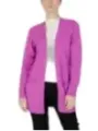 Leuchtend magentafarbener Damen-Cardigan mit Tasche