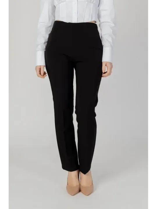 Schwarze Damen High-Waist Hose