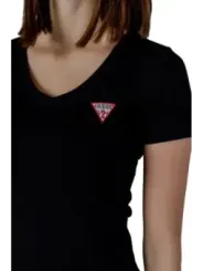 Schwarzes GUESS Logo Damen T-Shirt