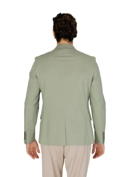 Grüner Wollblazer mit Details