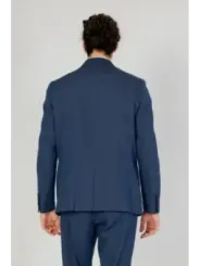 Navy-Pinstripe-Anzug Rückansicht