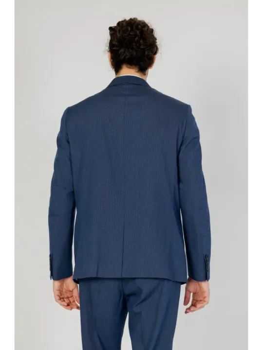 Navy-Pinstripe-Anzug Rückansicht