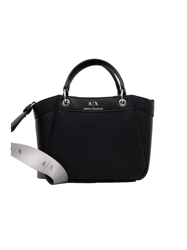 Schwarze Armani Exchange Handtasche Leder