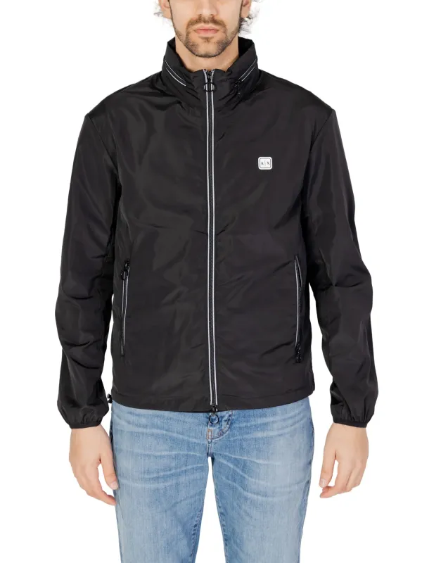 Schwarze Armani Exchange Windbreaker-Jacke
