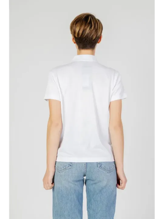 Blauer Damen Poloshirt Kurzarm Baumwolle