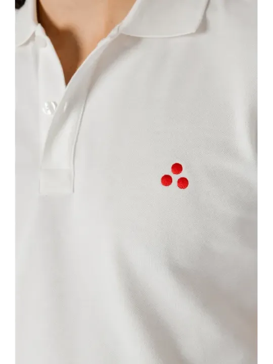 Weißes Peuterey Polohemd mit rotem Logo