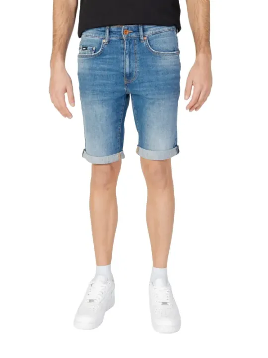 Helle Jeans Shorts mit Umschlag