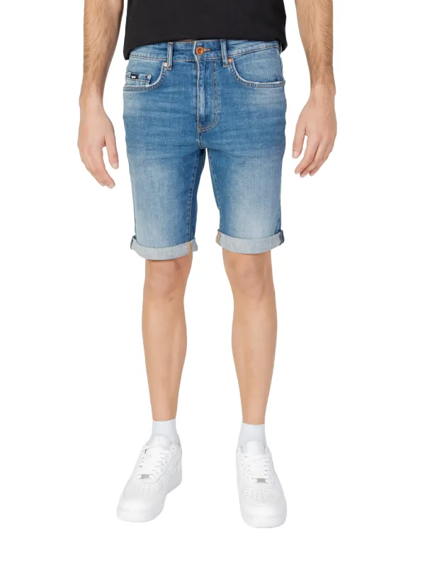 Helle Jeans Shorts mit Umschlag
