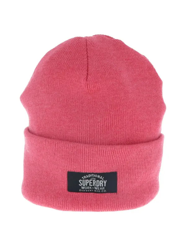 Pink Superdry gestrickte Beanie Mütze