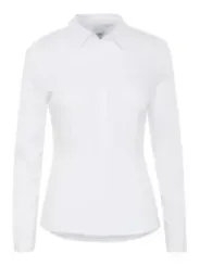 Weiße taillierte Damenbluse mit Kragen