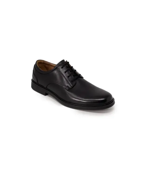 Schwarze Lederschuhe mit Schnürung