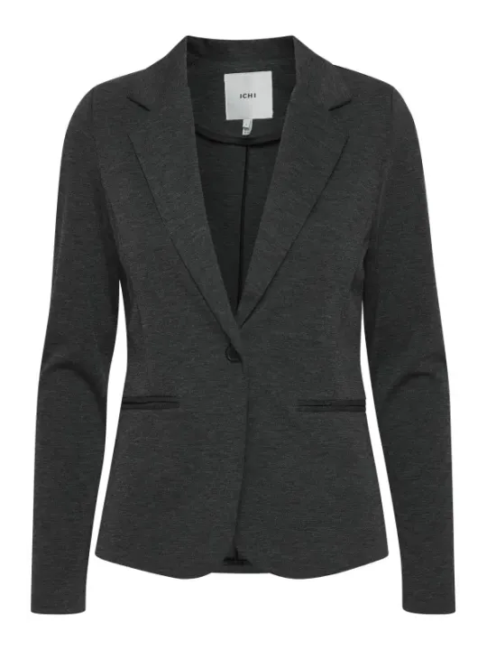 Schwarzer Wollblazer mit Revers