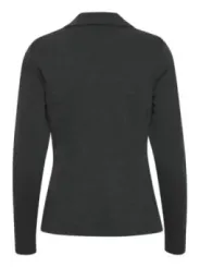 Grauer Damen Blazer Strukturierte Wolle