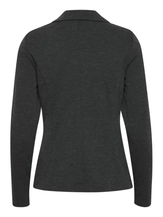 Grauer Damen Blazer Strukturierte Wolle