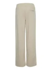 Beige, taillierte, ausgestellte Hosen