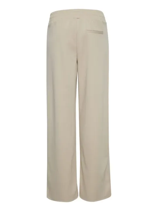 Beige, taillierte, ausgestellte Hosen