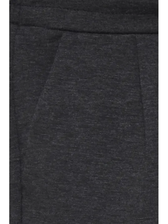 Grauer Stoffrock mit Taschen