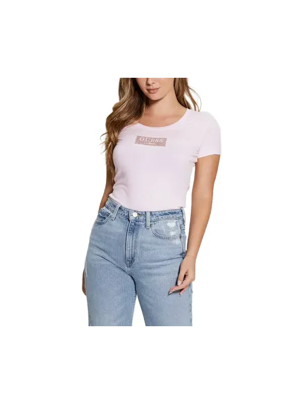 Rosa Guess T-Shirt Jeans Damen