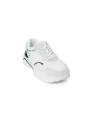 Weiße GUESS Sneaker mit schwarzem Akzent