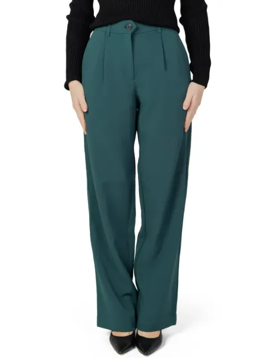 Grüne, weite Vila Hosenhose mit Reißverschluss