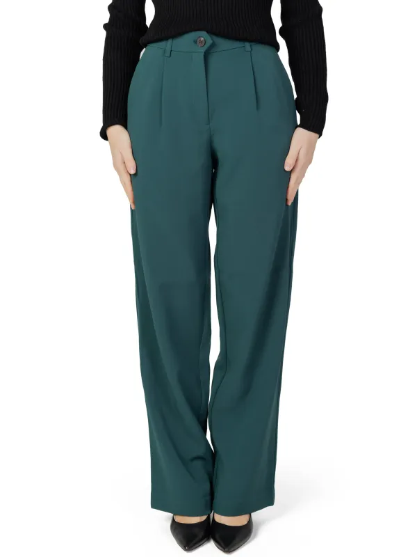 Grüne, weite Vila Hosenhose mit Reißverschluss