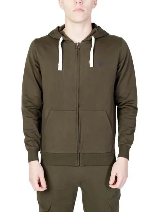 Olivgrünes Kapuzen- und Jogginganzug-Set