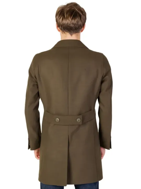 Grüner Herren-Regenmantel mit Knopfleiste