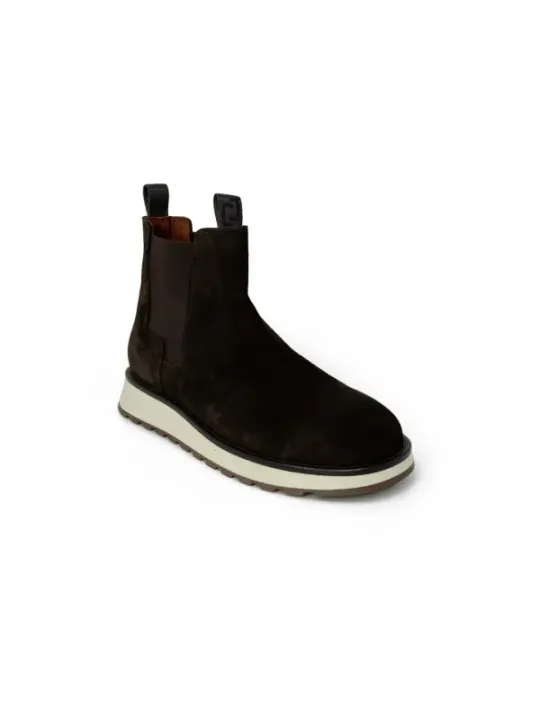 Dunkle braune Chelsea-Stiefelette mit Plattform