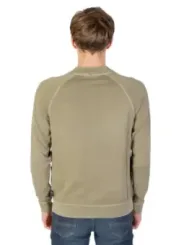 Khaki gestrickter Herren-Mockhals-Pullover