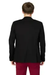 Schwarzer Herren Wollblazer schlank geschnitten
