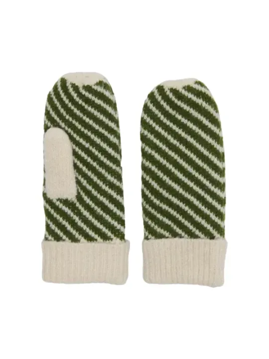 Grüne und weiße Winterhandschuhe