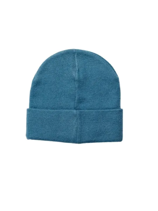 Dunkelblaue Strickmütze mit Umschlag