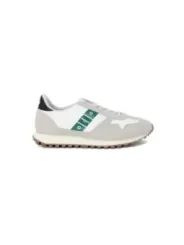 Weiße blaue Sneaker mit Streifen