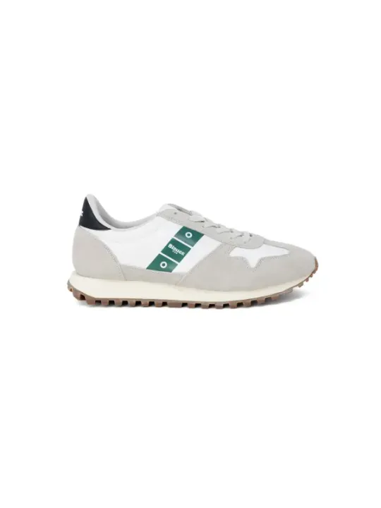 Weiße blaue Sneaker mit Streifen