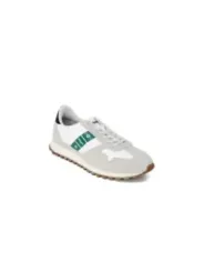 Weißer Blauer Sneaker mit Grün.