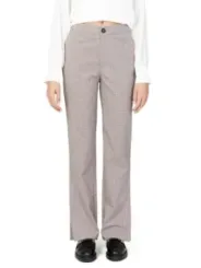 Beige gerades Bein Hose Damen