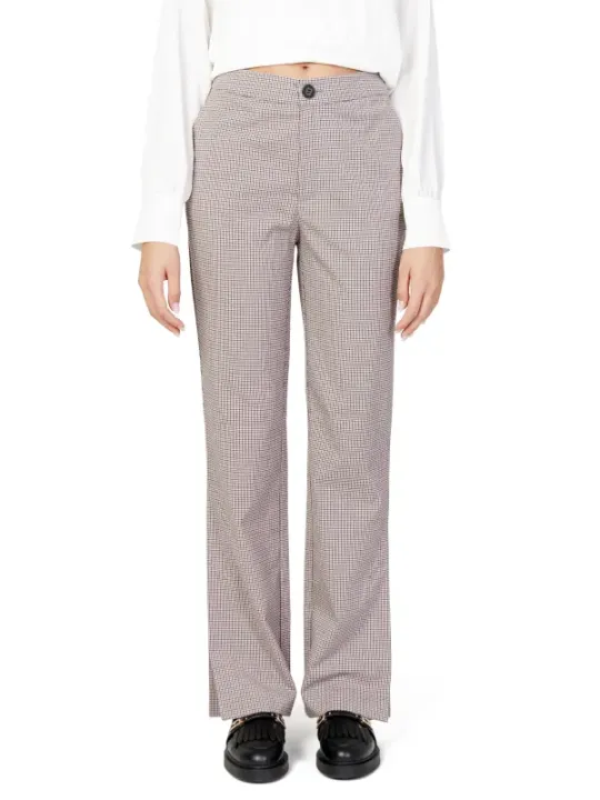 Beige gerades Bein Hose Damen