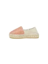 Leichte rosa Espadrilles mit Sohle.