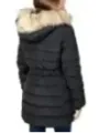 Schwarze Winterjacke mit Kunstpelzrand