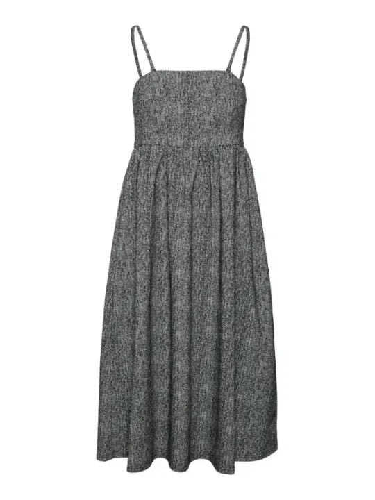 Schwarzes, weißes marmoriertes A-Linienkleid