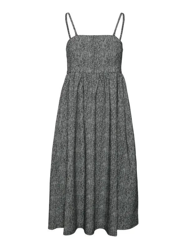 Schwarzes, weißes marmoriertes A-Linienkleid