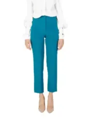 Türkise, cropped, hochtaillierte Damenhose