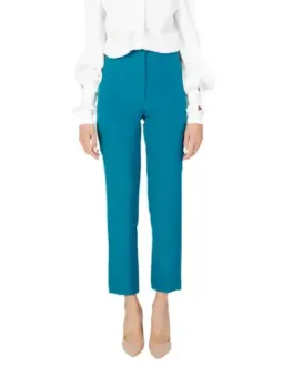 Türkise, cropped, hochtaillierte Damenhose