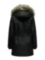 Schwarze Daunenjacke mit Kapuze